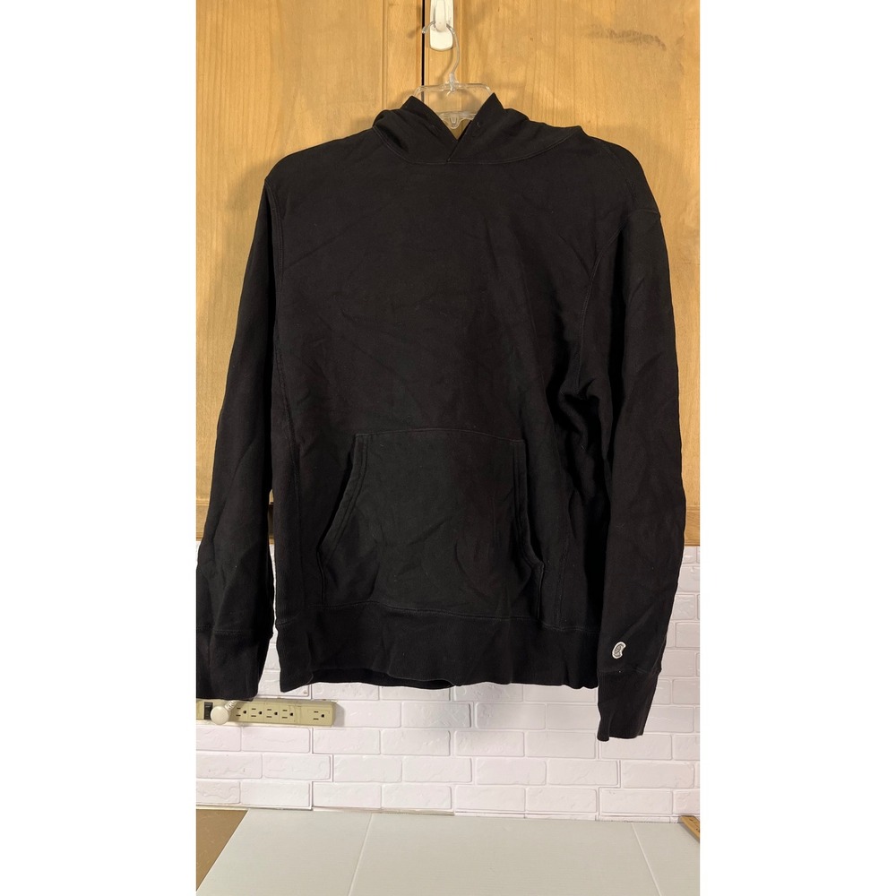 Champion Todd Snyder Hoodie Mens Large Black Pullover Ribbed Side Gussets